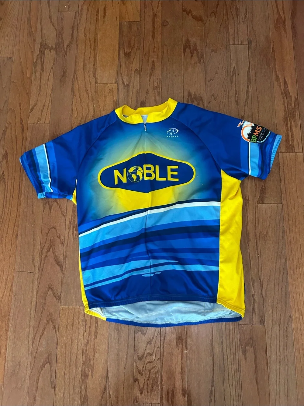 Primal Noble Cycling Jersey Blue Yellow Short Sleeve L